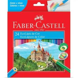 Lápis de Cor Sextavado 24 Cores, Faber-Castell - CX 1 UN