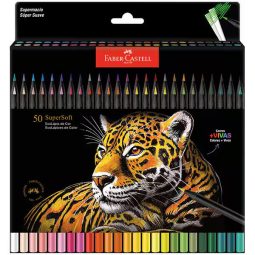 Lápis De Cor redondo Supersoft, 50 Cores, Faber-Castell  50 UN